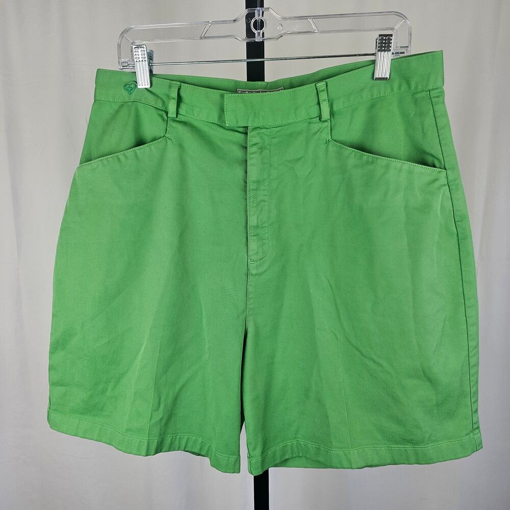 Kate Lord VTG Y2K Athleisure Preppy Cotton Golf Shorts Green Womens 14 Garden